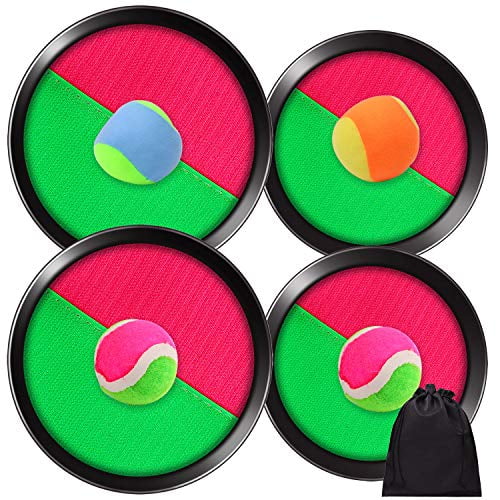 4 Paddles and 4 Balls ELCOHO Paddle Toss and Catch Ball Set Disc Toss and Catch Balls Game 2 Size Paddles and Toss Ball Sports with Storage Bag for Outdoor Activities 4 Paddles and 4 Balls ELCOHO Paddle Toss and Catch Ball Set Disc Toss and Catch Balls Game 2 Size Paddles and Toss Ball Sports with Storage Bag for Outdoor Activities